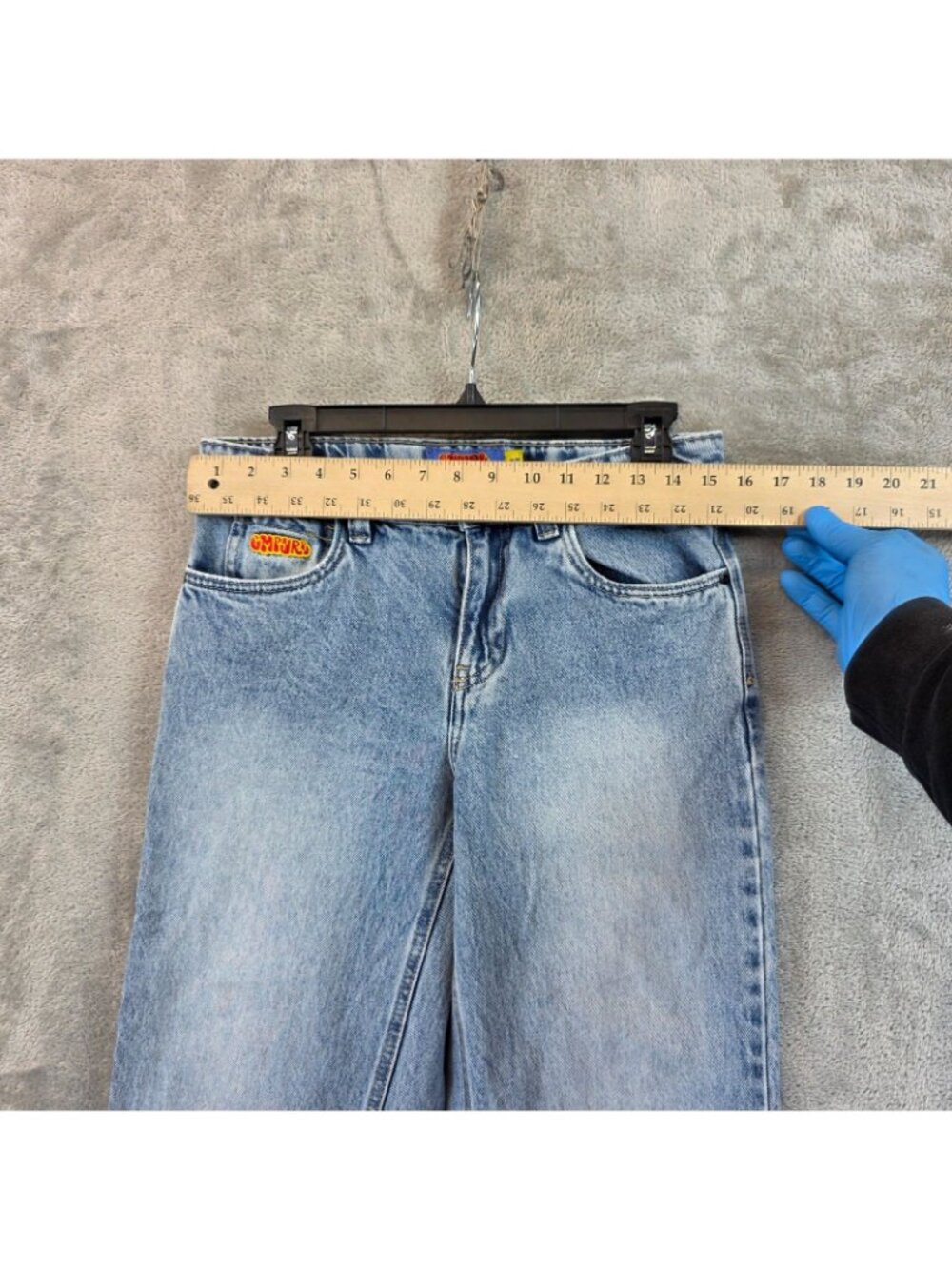 Empyre Jeans Youth 27 Blue Straight Loose Skate Adjustable Waist 100% Cotton - Picture 5 of 13